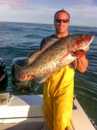 Brad with a gag grouper Blue Ocean Market, Morehead City, NC